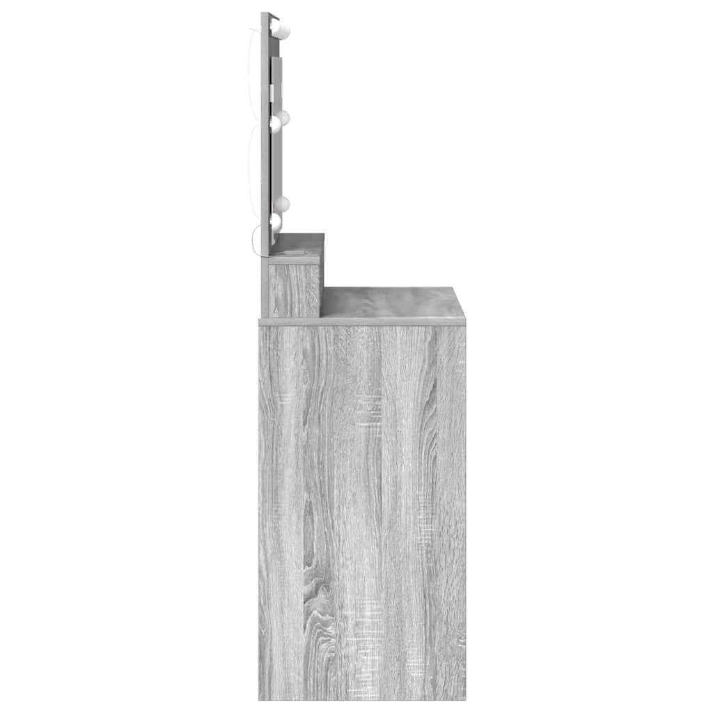 Tavolo da Trucco con specchio Grigio Sonoma 75,5 x 41 x 135 cm