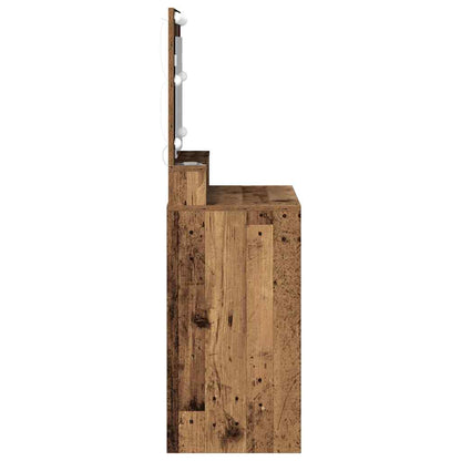 Tavolo da Trucco con specchio Legno vecchio 75,5 x 41 x 135 cm