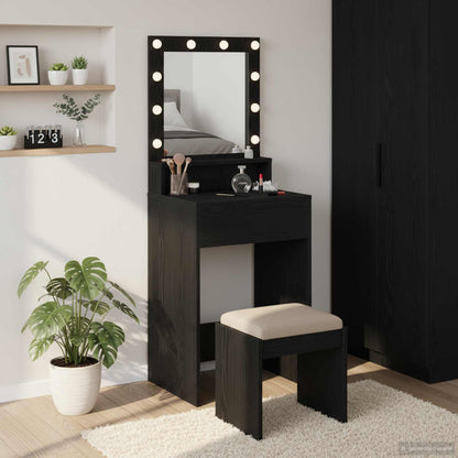 Tavolo da Trucco Rovere Nero 50 x 41 x 135 cm Legno multistrato
