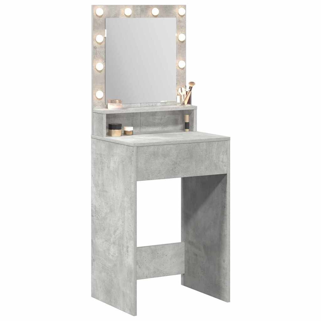 Tavolo da Trucco con specchio Grigio cemento 50 x 41 x 135 cm