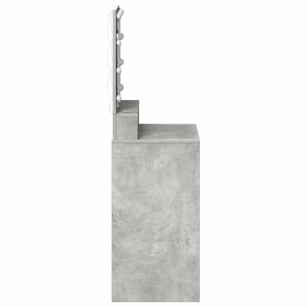 Tavolo da Trucco con specchio Grigio cemento 50 x 41 x 135 cm