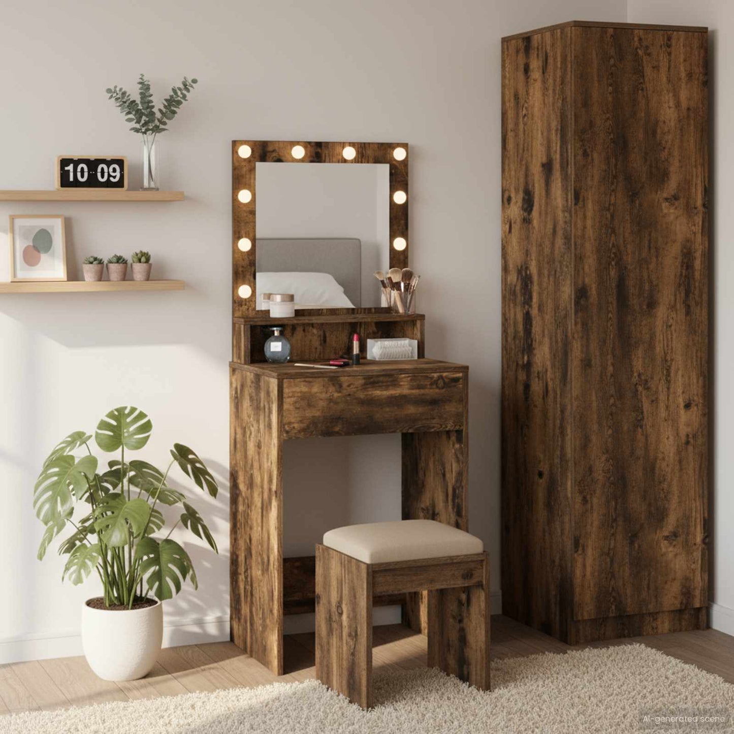Tavolo da Trucco Rovere fumÃ© 50 x 41 x 135 cm Legno multistrato