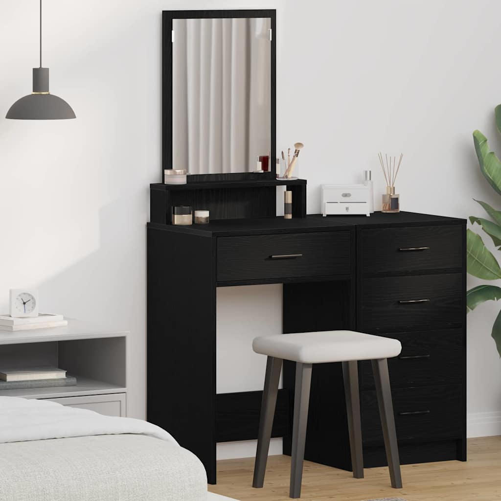 Tavolo da Trucco Rovere Nero 50 x 41 x 140 cm Legno multistrato