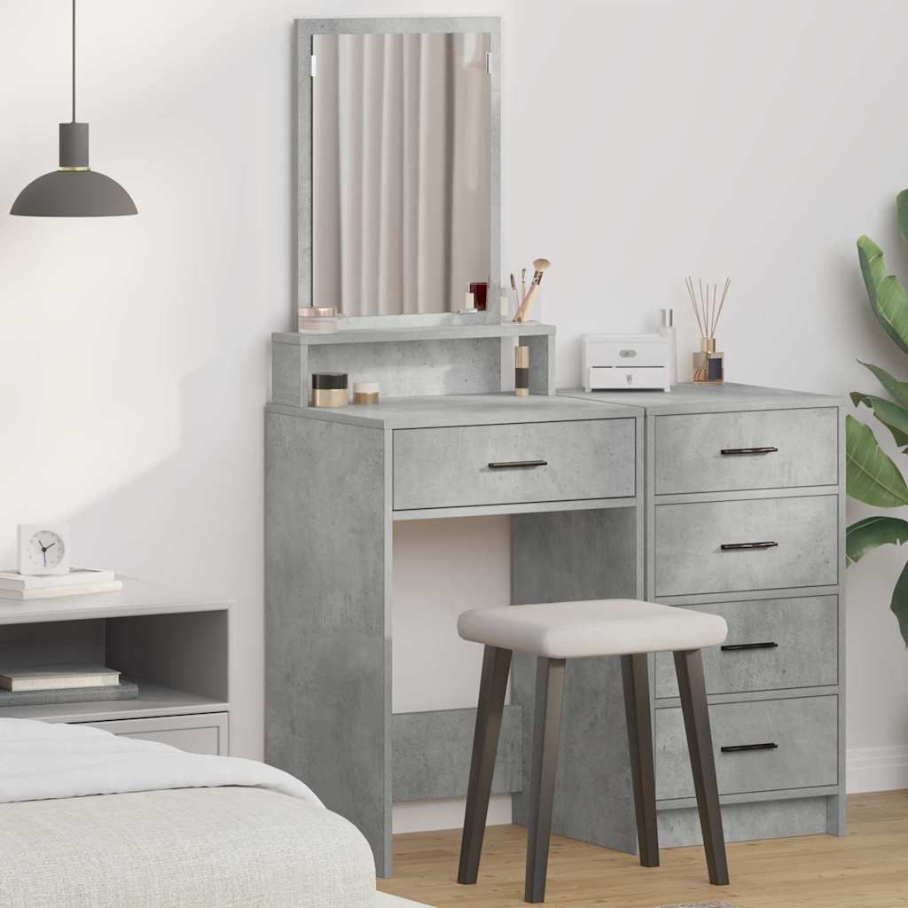 Tavolo da Trucco con cassetto Grigio cemento 50 x 41 x 140 cm
