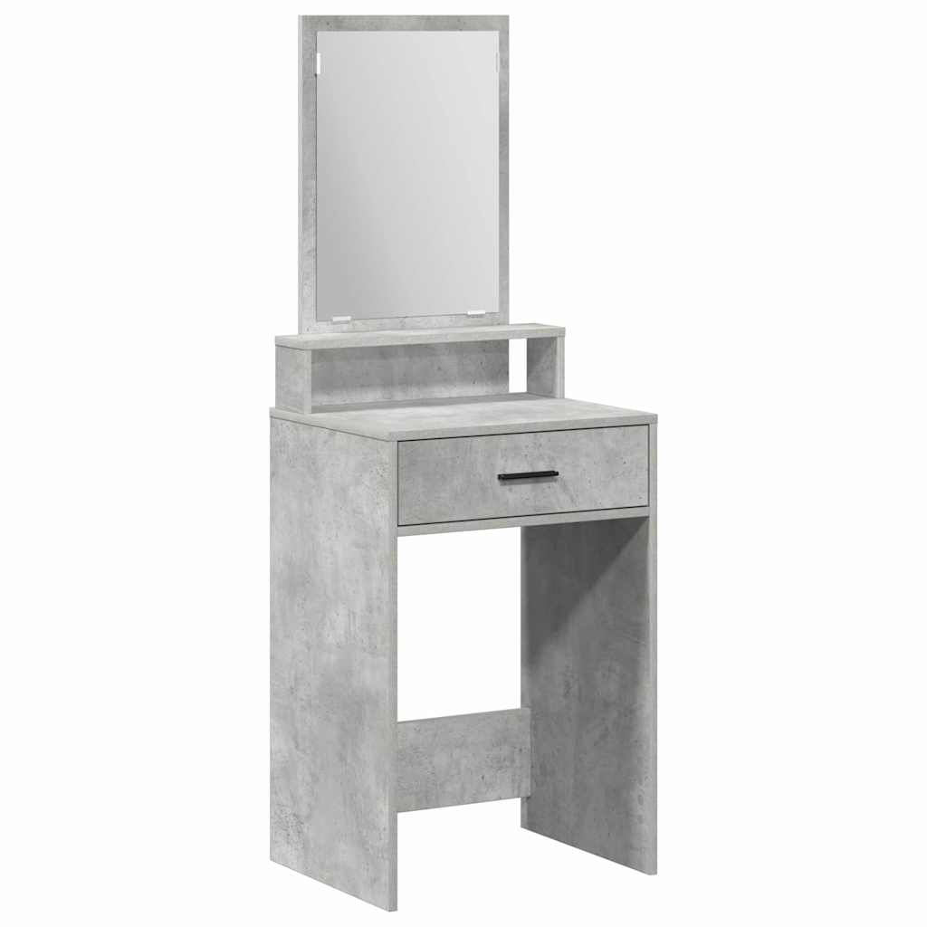 Tavolo da Trucco con cassetto Grigio cemento 50 x 41 x 140 cm