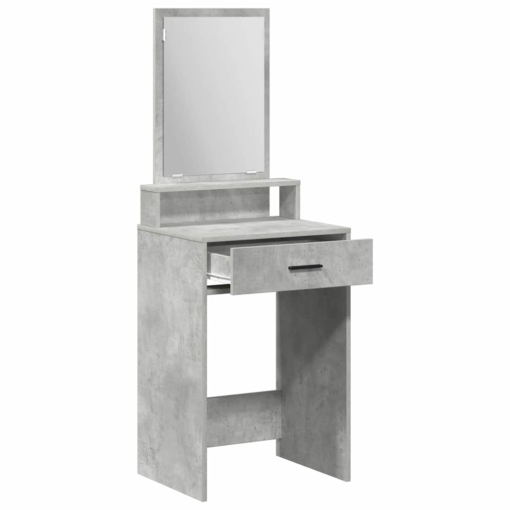 Tavolo da Trucco con cassetto Grigio cemento 50 x 41 x 140 cm