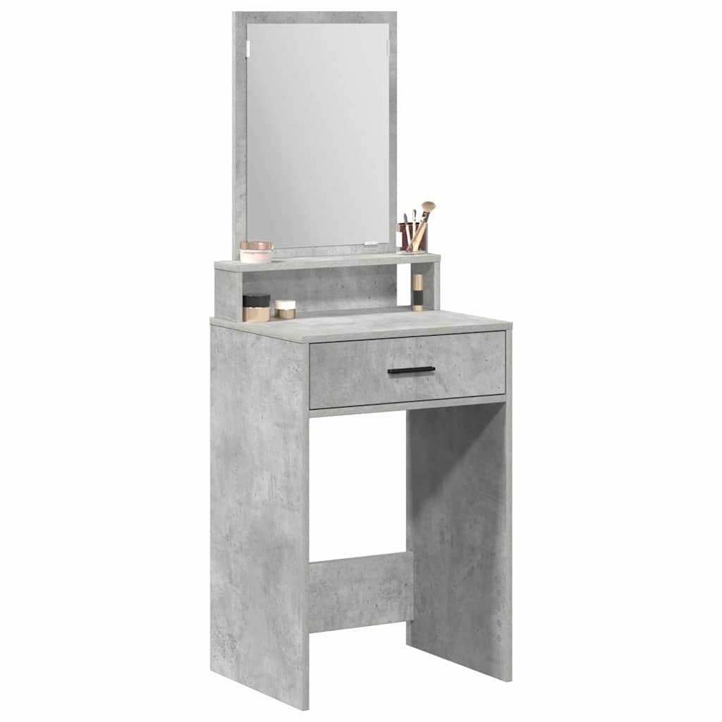 Tavolo da Trucco con cassetto Grigio cemento 50 x 41 x 140 cm