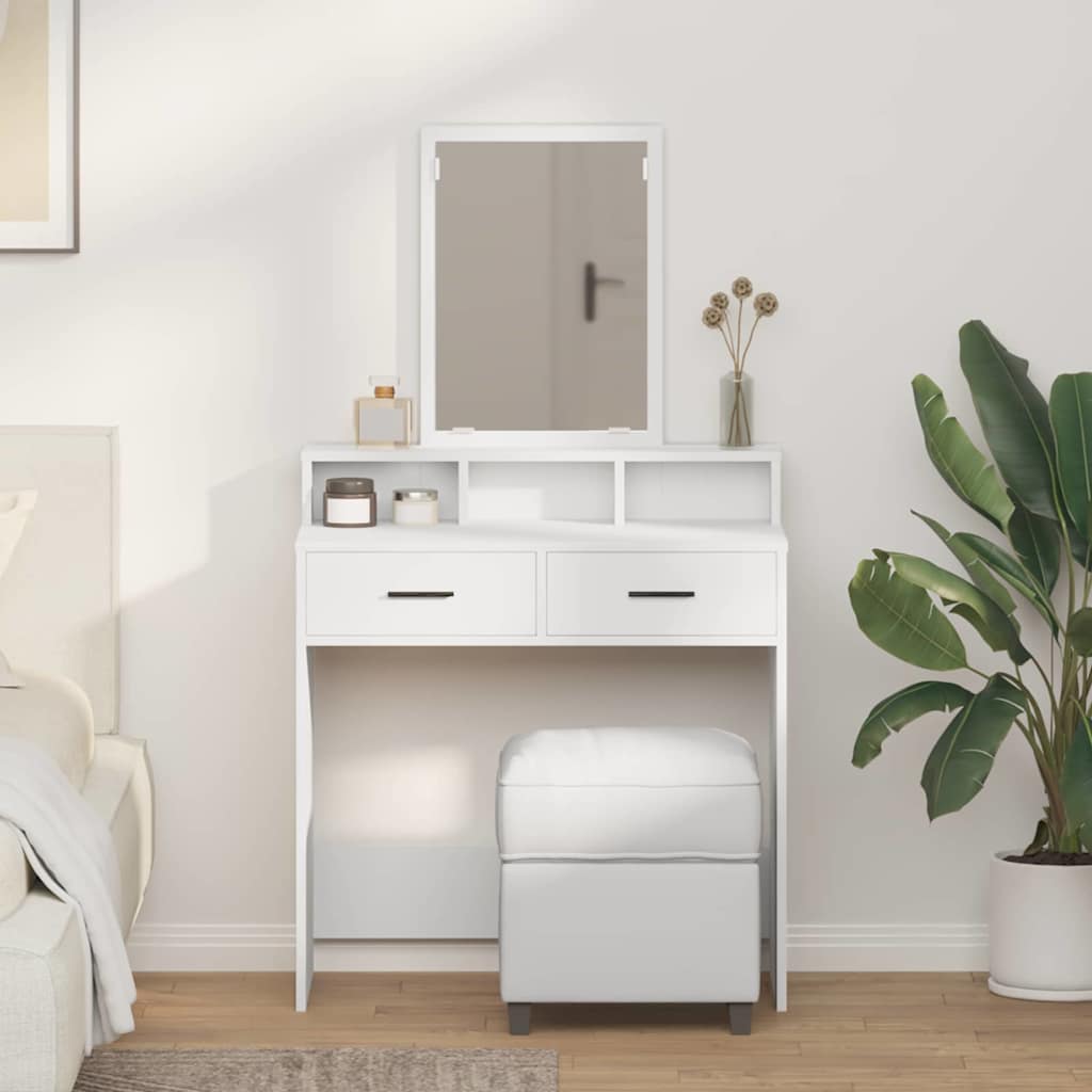 Tavolo da Trucco Bianco 79 x 41 x 140 cm Legno multistrato