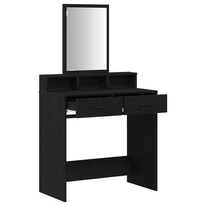 Tavolo da Trucco Rovere Nero 79 x 41 x 140 cm Legno multistrato