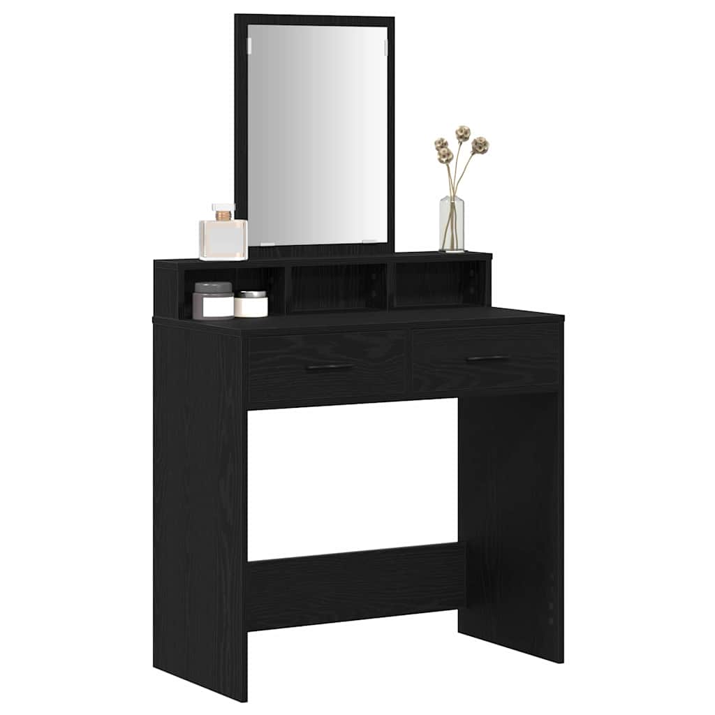 Tavolo da Trucco Rovere Nero 79 x 41 x 140 cm Legno multistrato