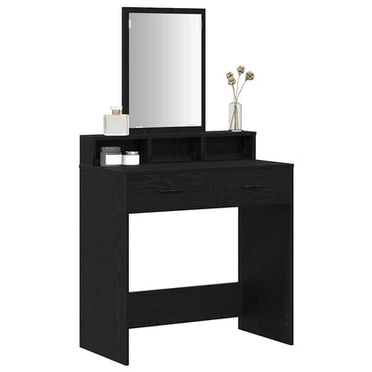 Tavolo da Trucco Rovere Nero 79 x 41 x 140 cm Legno multistrato