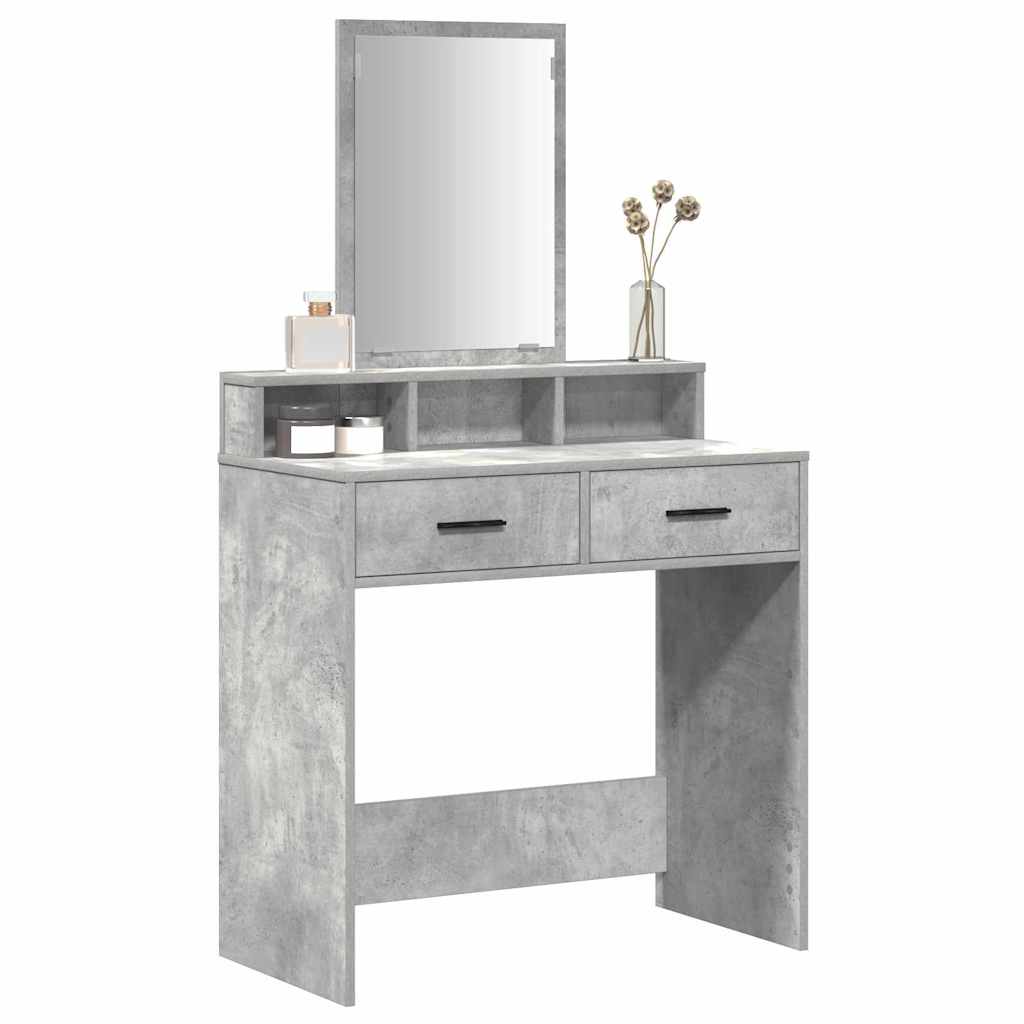 Tavolo da Trucco con cassetto Grigio cemento 79 x 41 x 140 cm