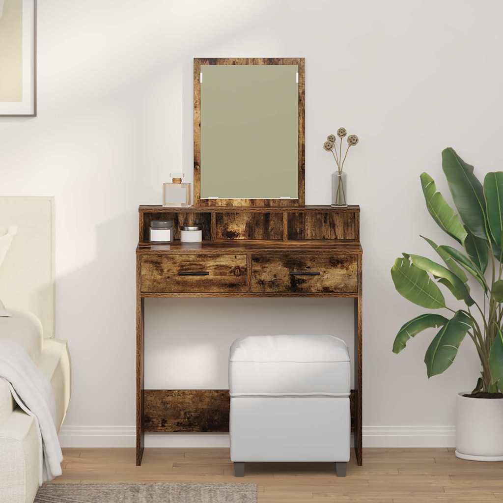 Tavolo da Trucco Rovere fumÃ© 79 x 41 x 140 cm Legno multistrato