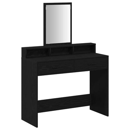 Tavolo da Trucco con cassetto Rovere Nero 100 x 41 x 140 cm