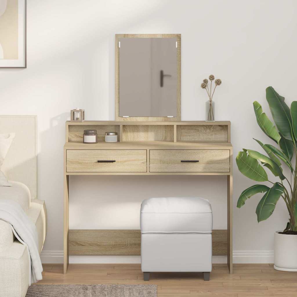 Tavolo da Trucco con cassetto Rovere Sonoma 100 x 41 x 140 cm