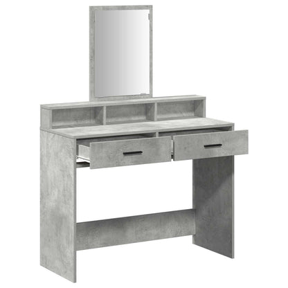 Tavolo da Trucco con cassetto Grigio cemento 100 x 41 x 140 cm