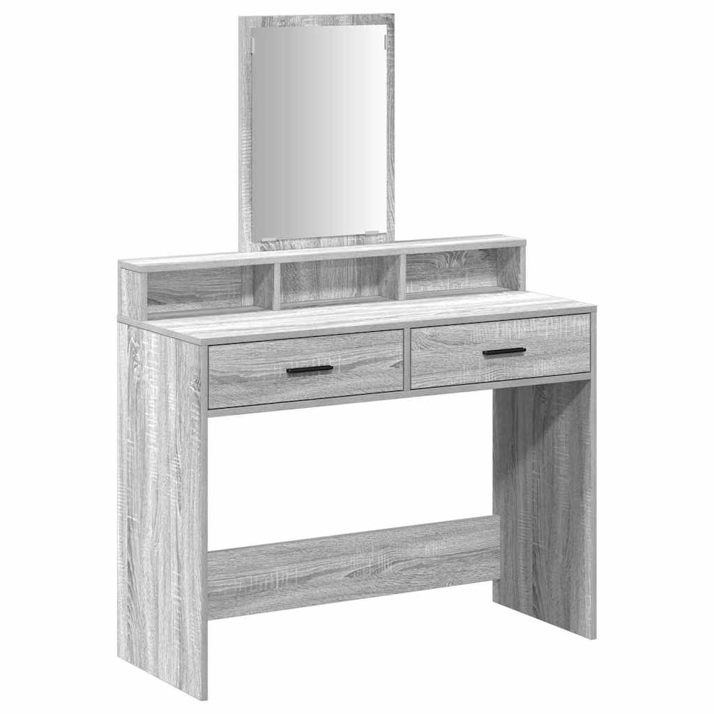 Tavolo da Trucco con cassetto Grigio Sonoma 100 x 41 x 140 cm