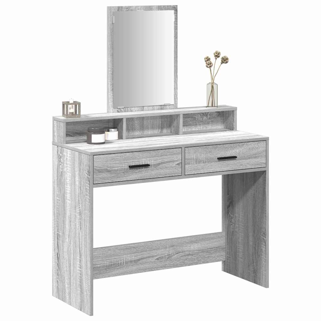 Tavolo da Trucco con cassetto Grigio Sonoma 100 x 41 x 140 cm