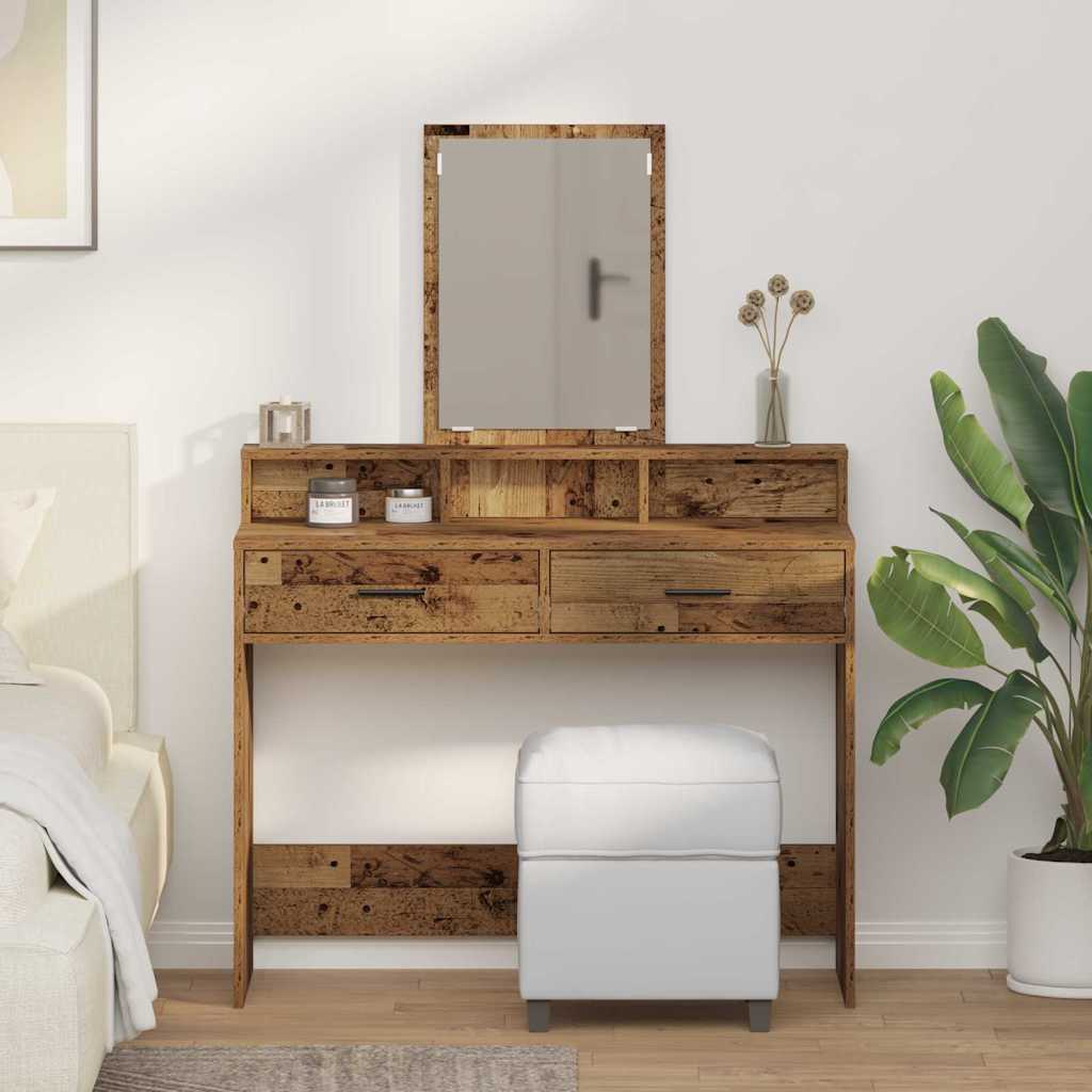 Tavolo da Trucco con cassetto Legno vecchio 100 x 41 x 140 cm