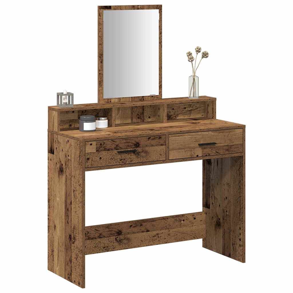 Tavolo da Trucco con cassetto Legno vecchio 100 x 41 x 140 cm
