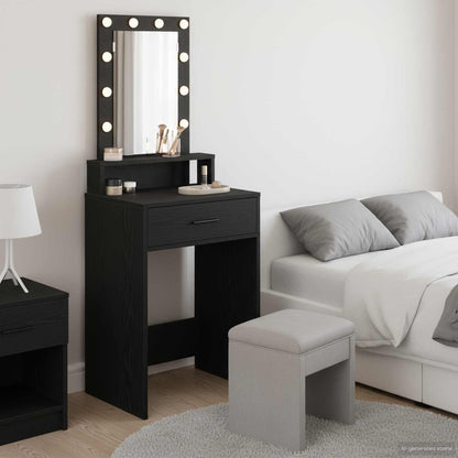Tavolo da Trucco Nero 50 x 41 x 140 cm Legno multistrato