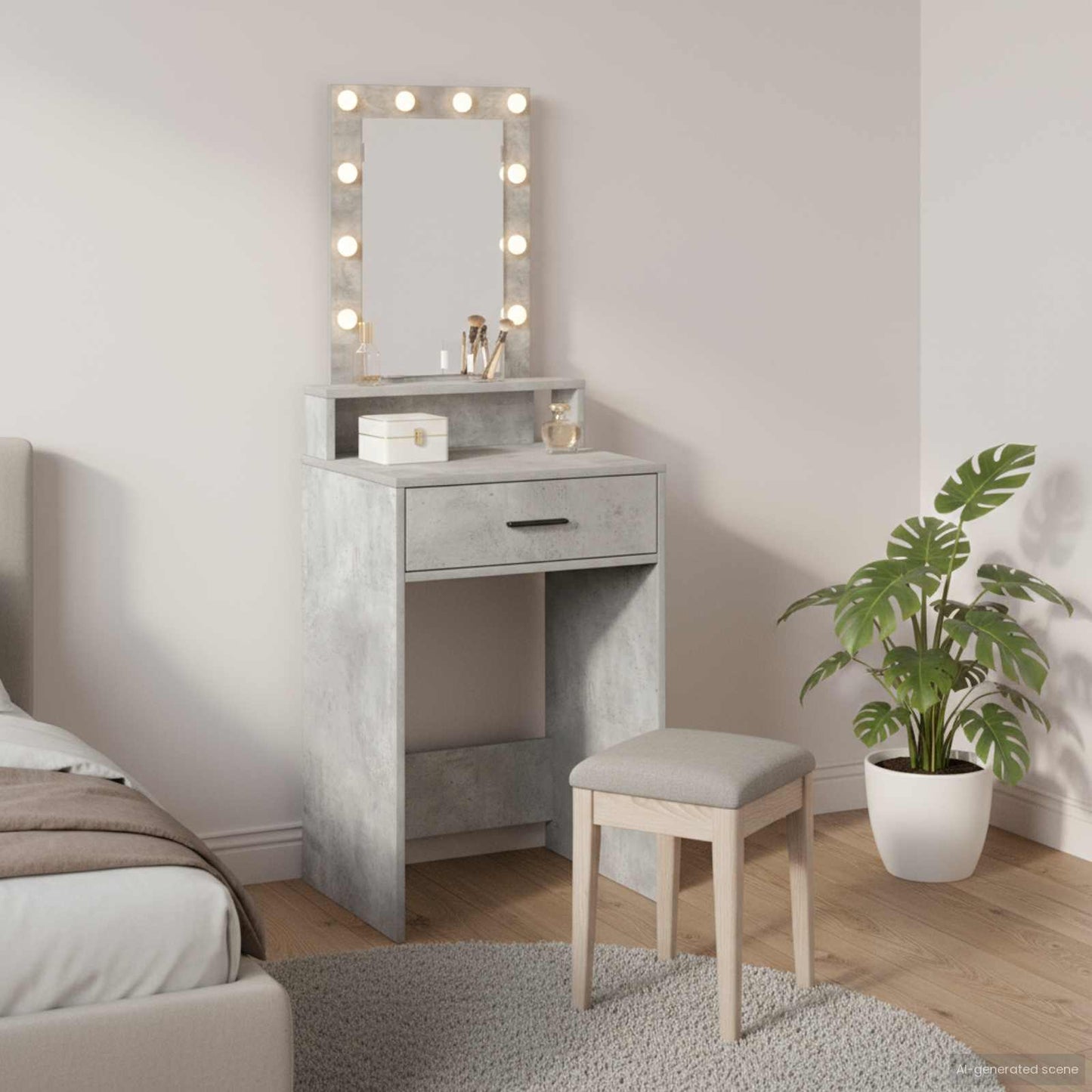 Tavolo da Trucco Grigio 50 x 41 x 140 cm Legno multistrato