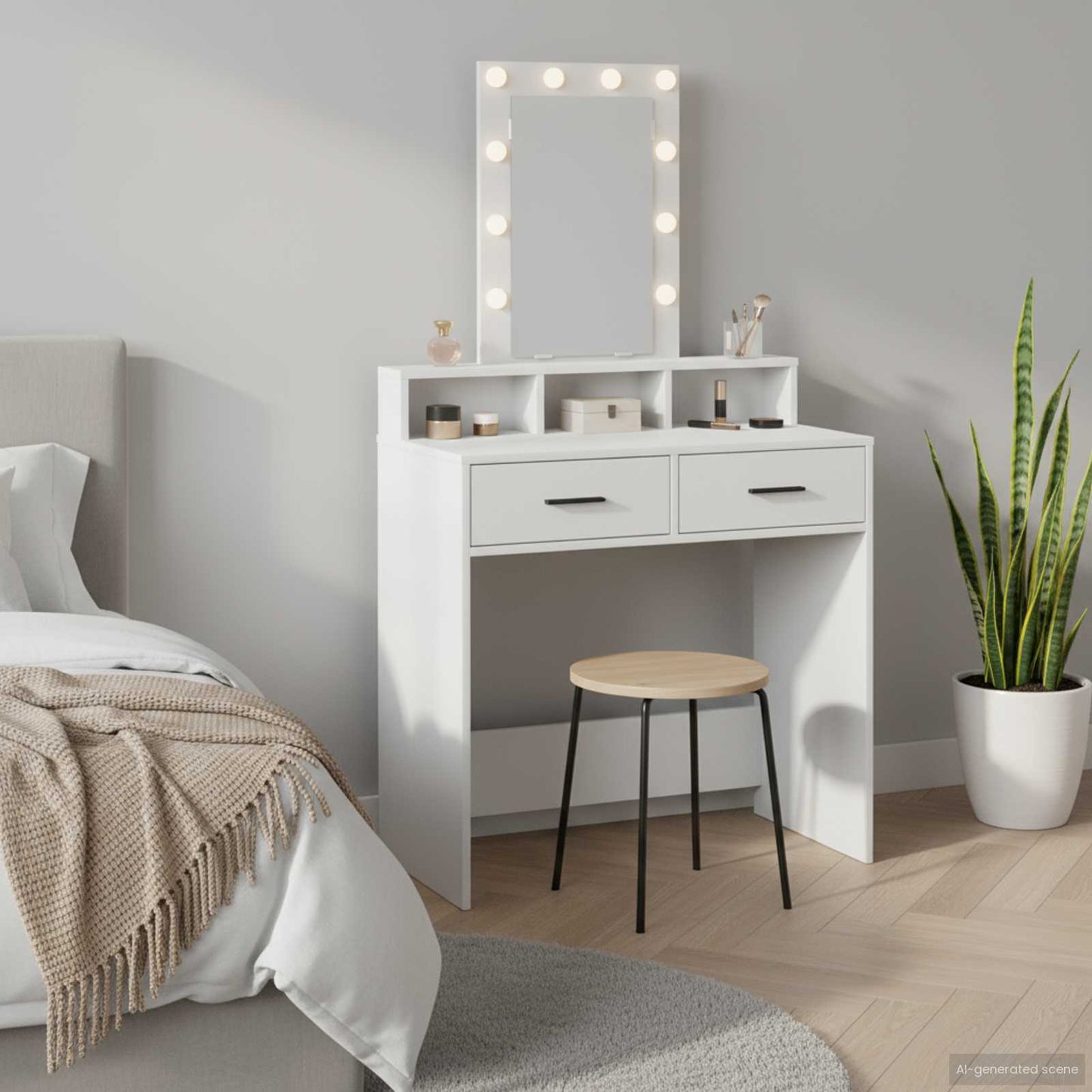Tavolo da Trucco Bianco 79 x 41 x 140 cm Legno multistrato