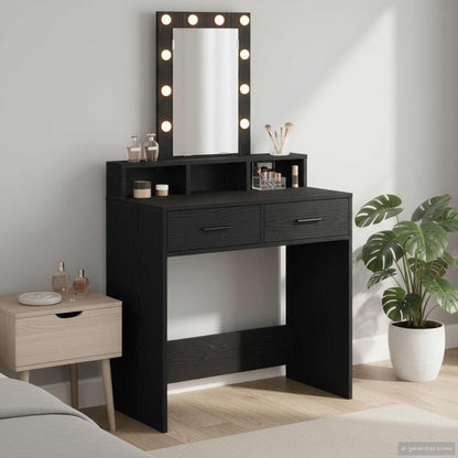 Tavolo da Trucco Nero 79 x 41 x 140 cm Legno multistrato