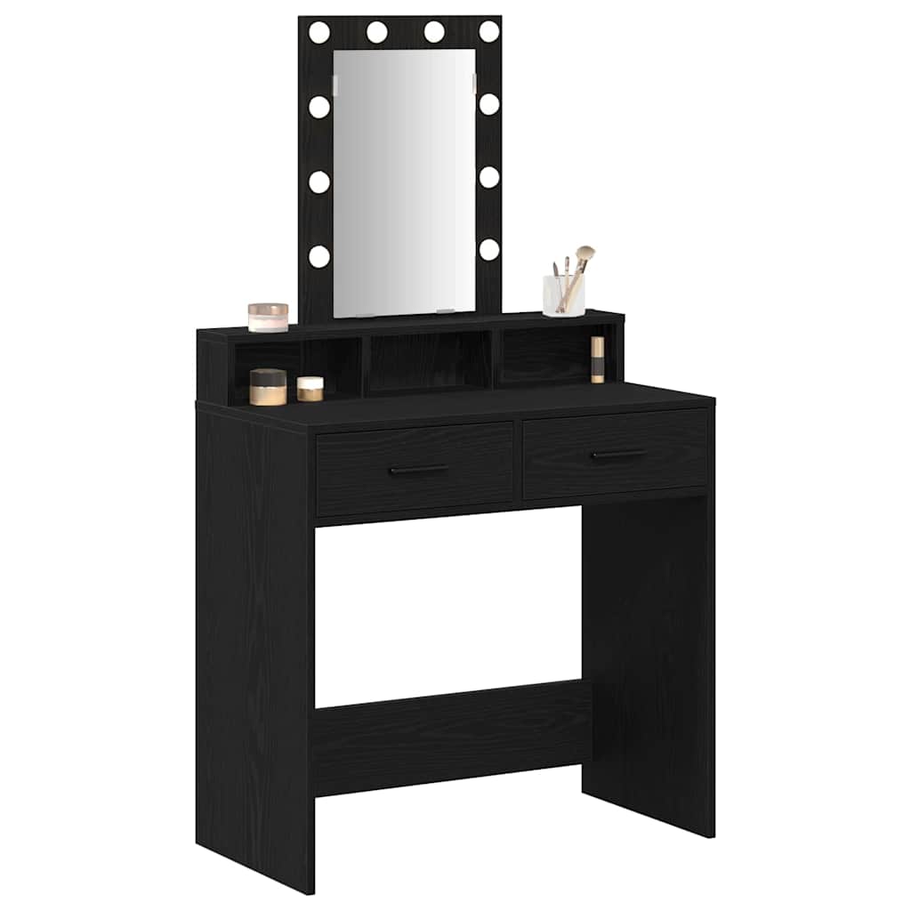 Tavolo da Trucco Nero 79 x 41 x 140 cm Legno multistrato