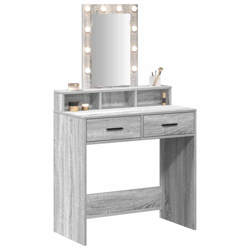 Tavolo da Trucco Grigio 79 x 41 x 140 cm Legno multistrato
