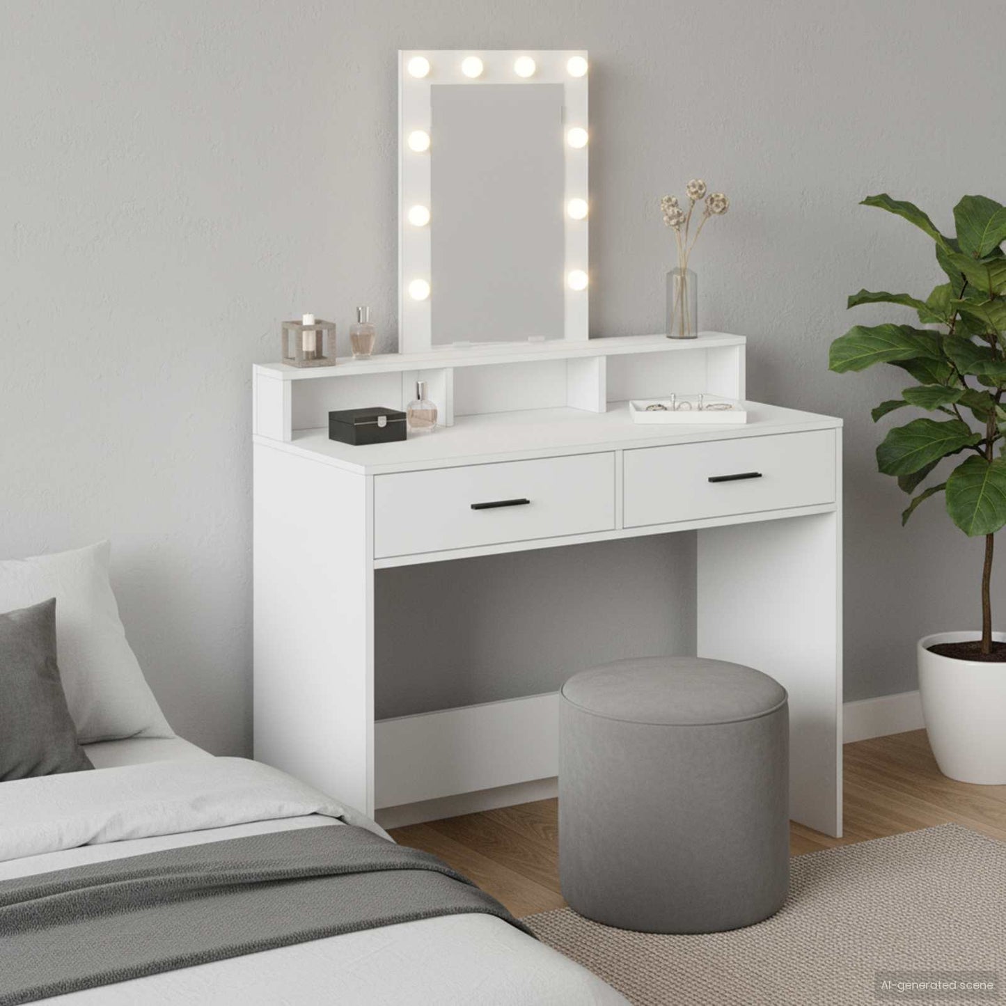 Tavolo da Trucco Bianco 100 x 41 x 140 cm Legno multistrato