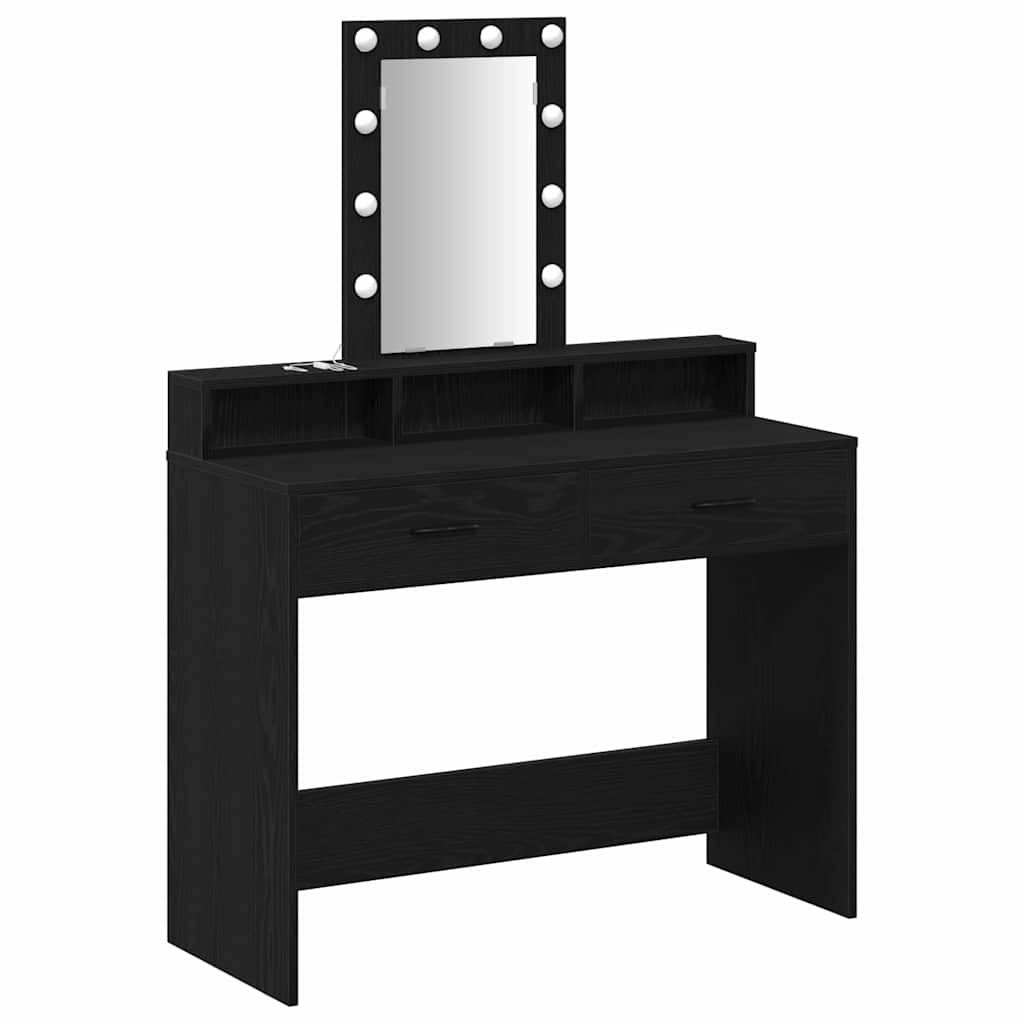 Tavolo da Trucco Nero 100 x 41 x 140 cm Legno multistrato