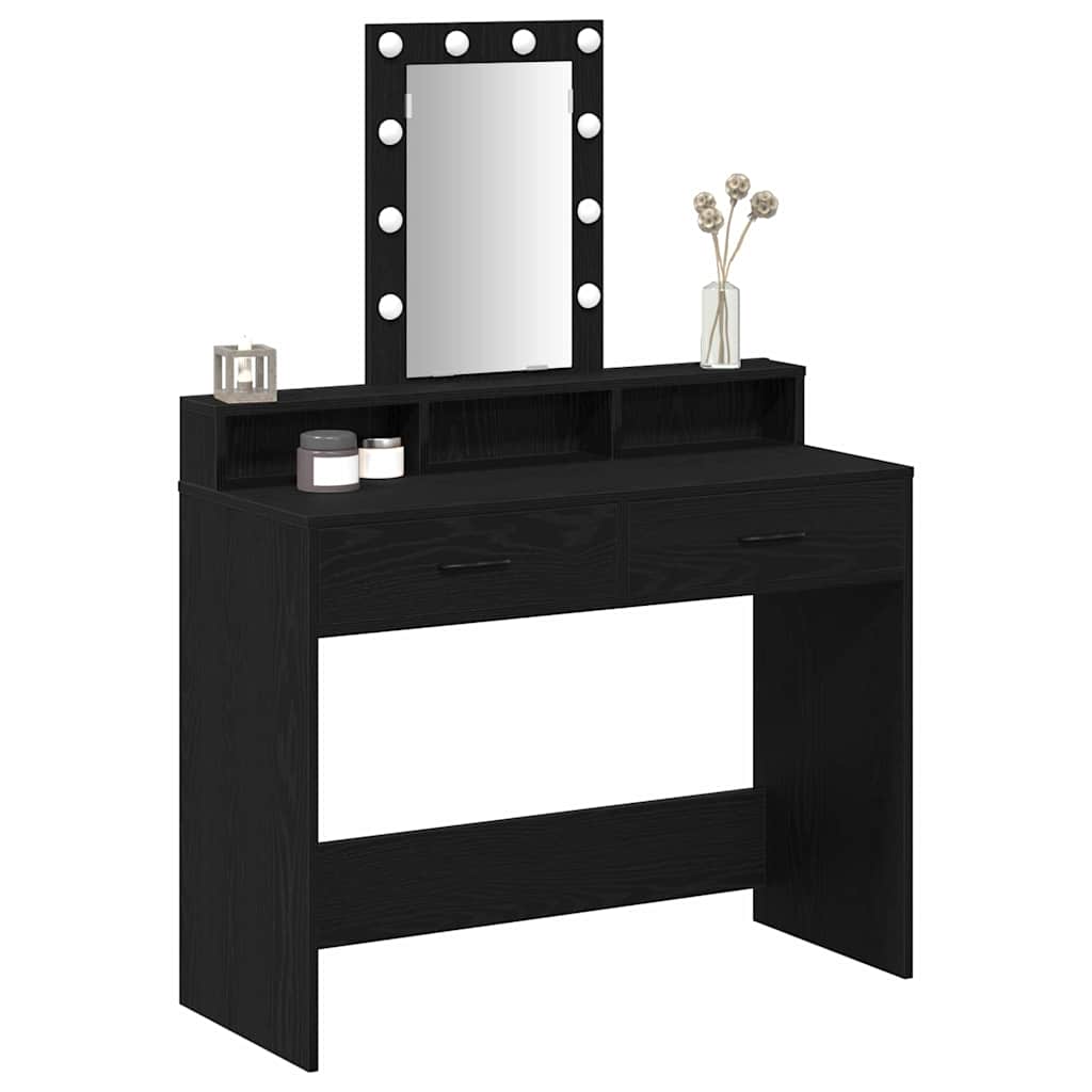 Tavolo da Trucco Nero 100 x 41 x 140 cm Legno multistrato