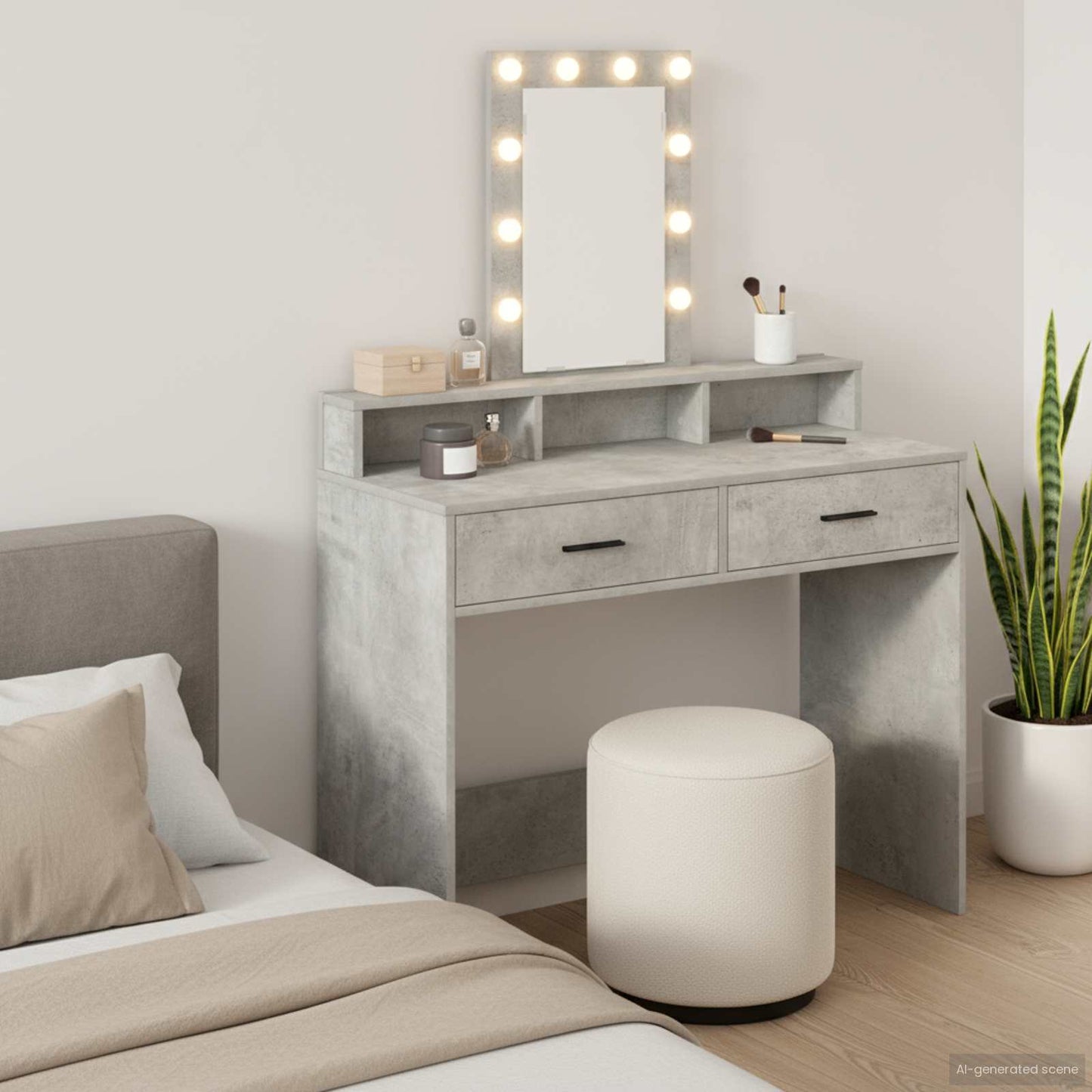 Tavolo da Trucco Grigio 100 x 41 x 140 cm Legno multistrato