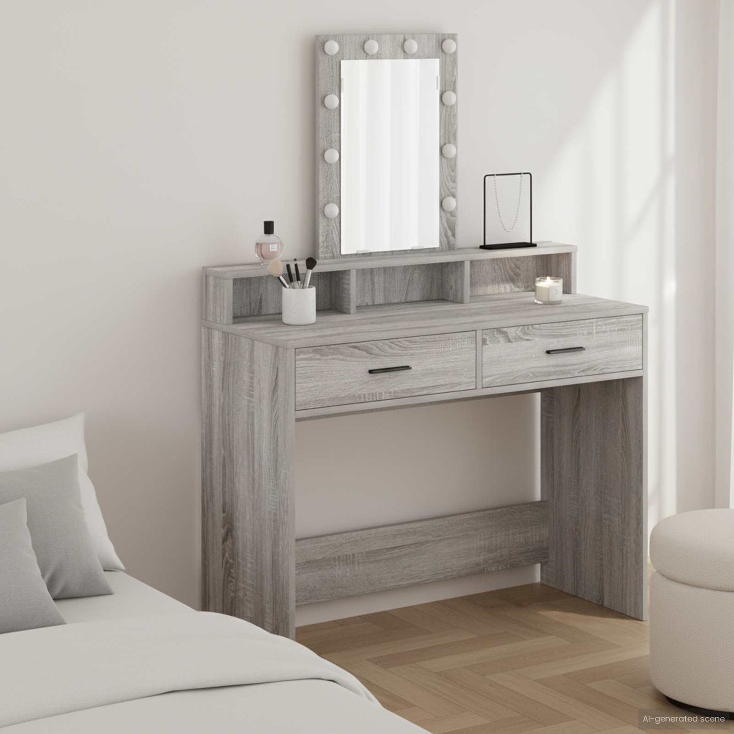 Tavolo da Trucco Grigio 100 x 41 x 140 cm Legno multistrato