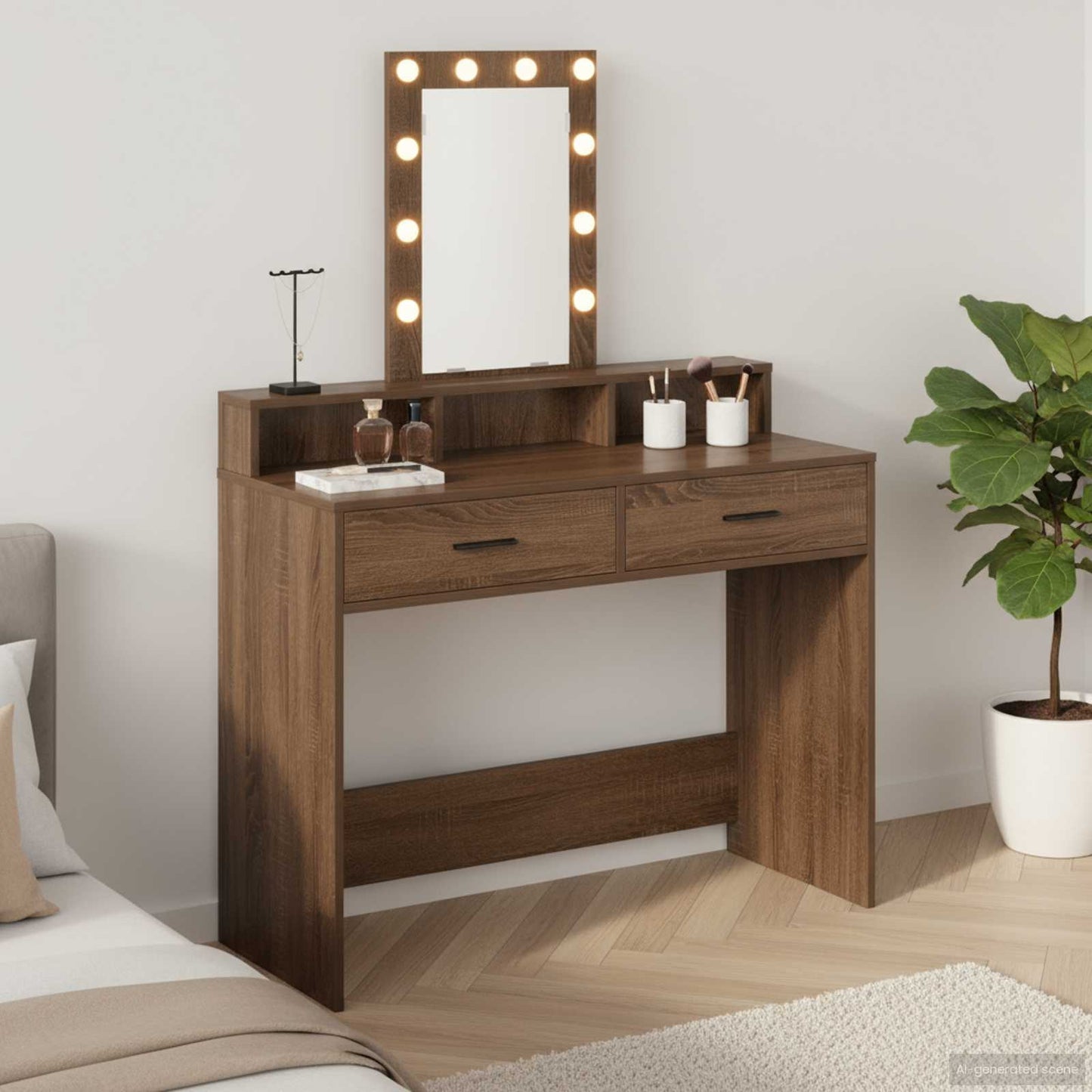 Tavolo da Trucco Marrone 100 x 41 x 140 cm Legno multistrato