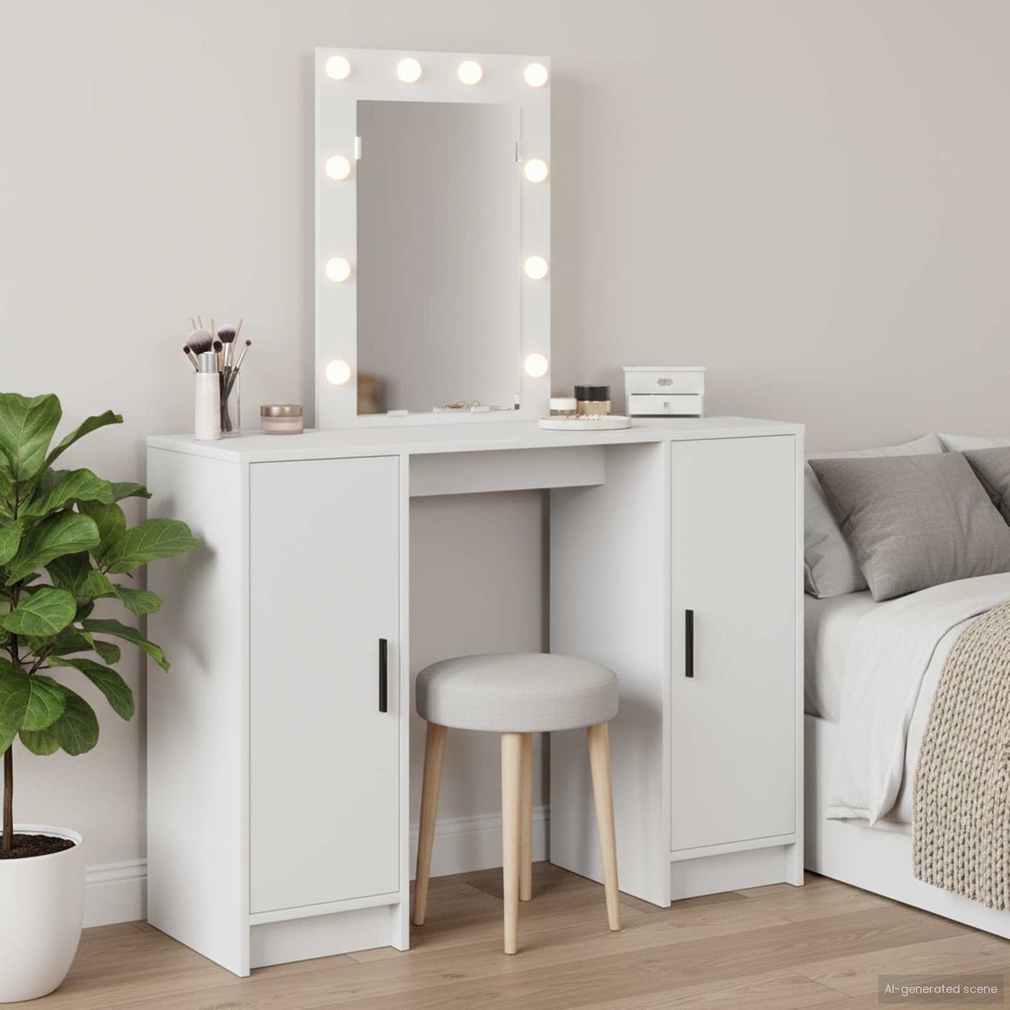 Tavolo da Trucco Bianco 102 x 33 x 135 cm Legno multistrato