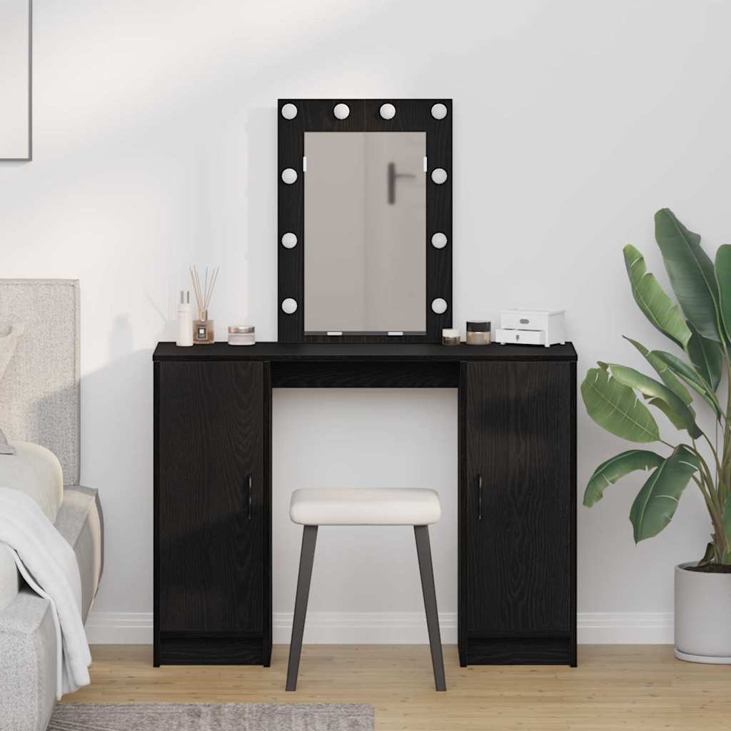 Tavolo da Trucco Nero 102 x 33 x 135 cm Legno multistrato