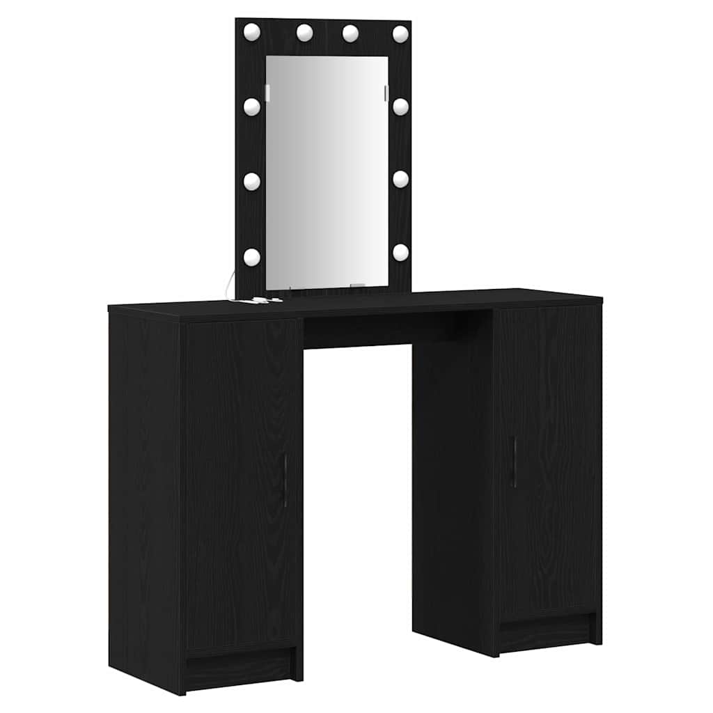 Tavolo da Trucco Nero 102 x 33 x 135 cm Legno multistrato