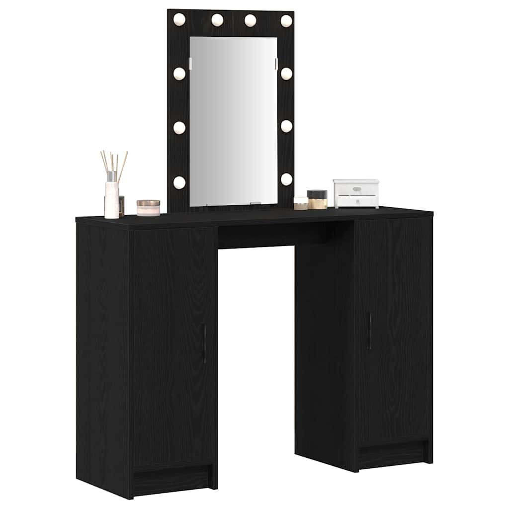 Tavolo da Trucco Nero 102 x 33 x 135 cm Legno multistrato