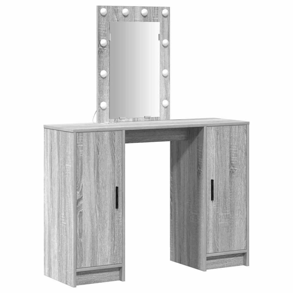 Tavolo da Trucco Grigio 102 x 33 x 135 cm Legno multistrato