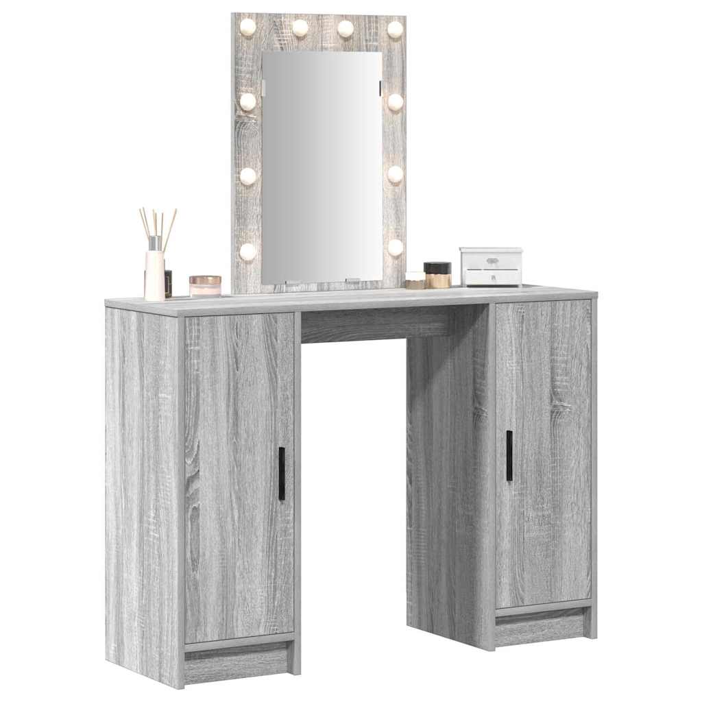 Tavolo da Trucco Grigio 102 x 33 x 135 cm Legno multistrato