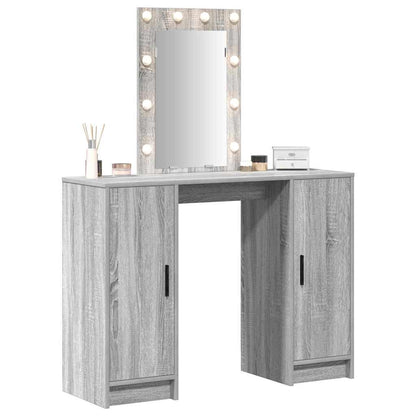 Tavolo da Trucco Grigio 102 x 33 x 135 cm Legno multistrato