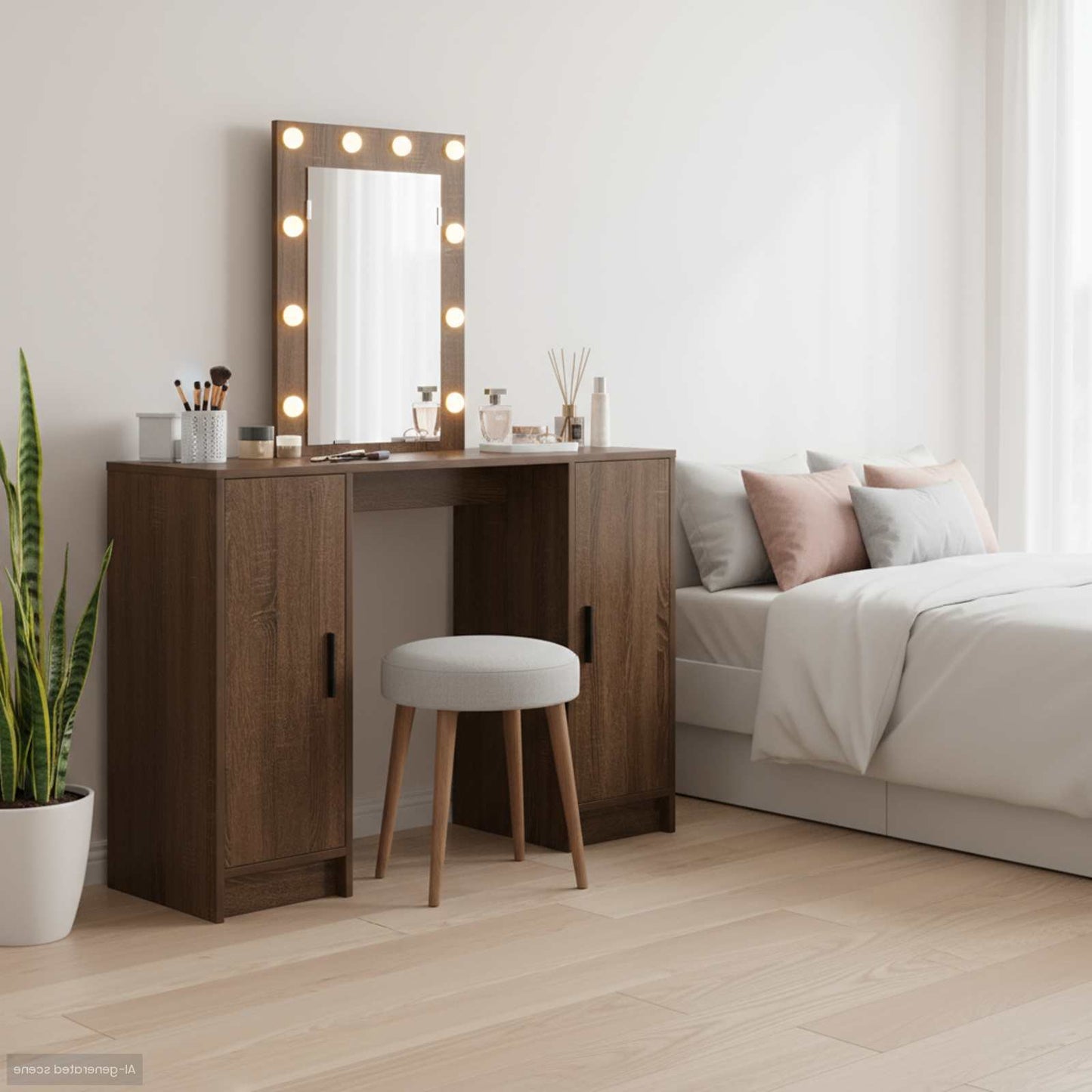 Tavolo da Trucco Marrone 102 x 33 x 135 cm Legno multistrato