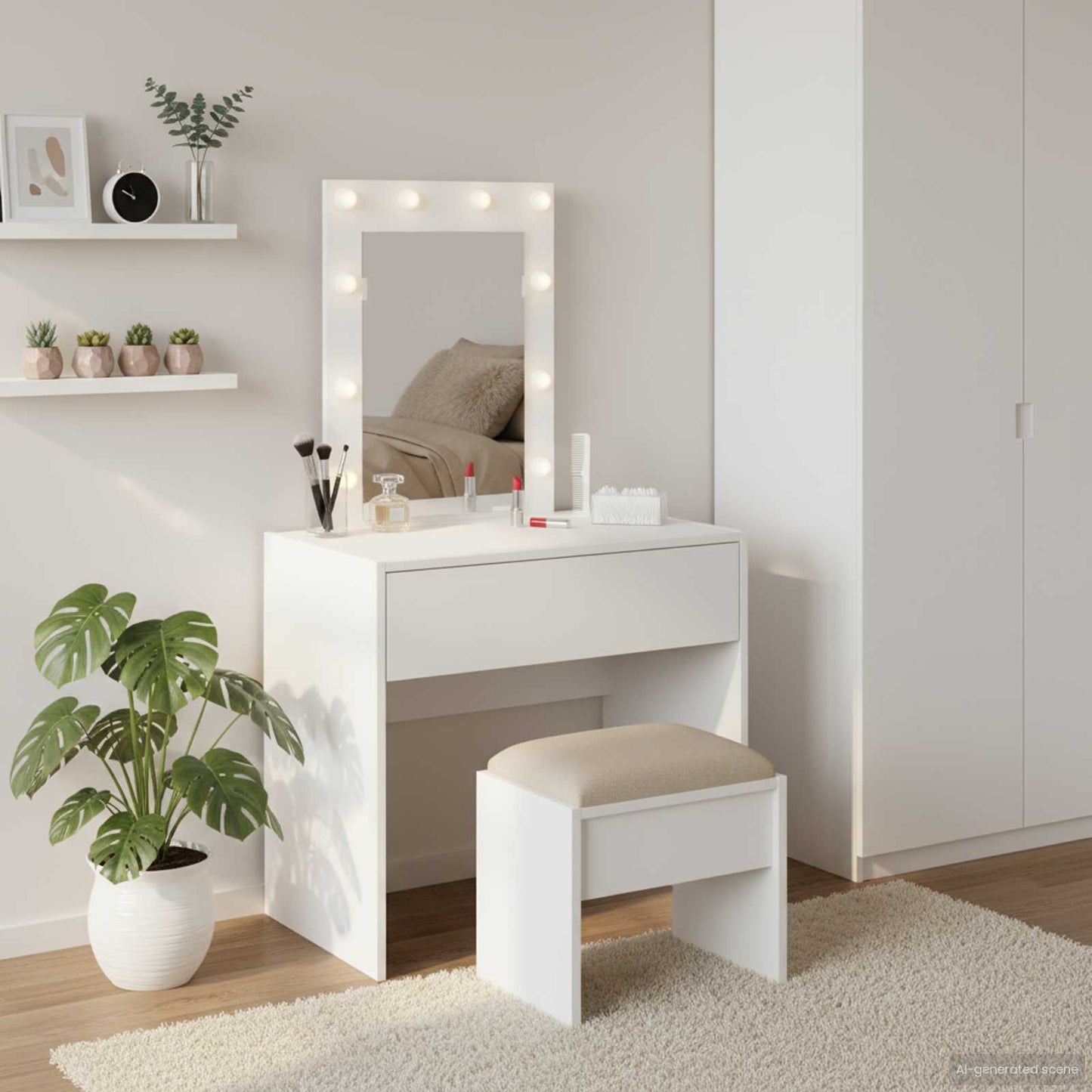 Tavolo da Trucco Bianco 60 x 40 x 70 cm Legno multistrato