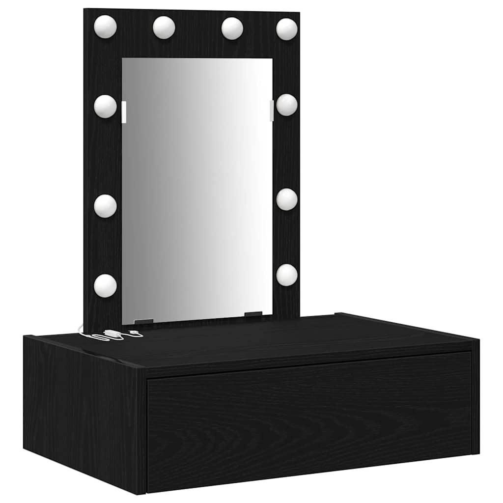 Tavolo da Trucco Nero 60 x 40 x 70 cm Legno multistrato