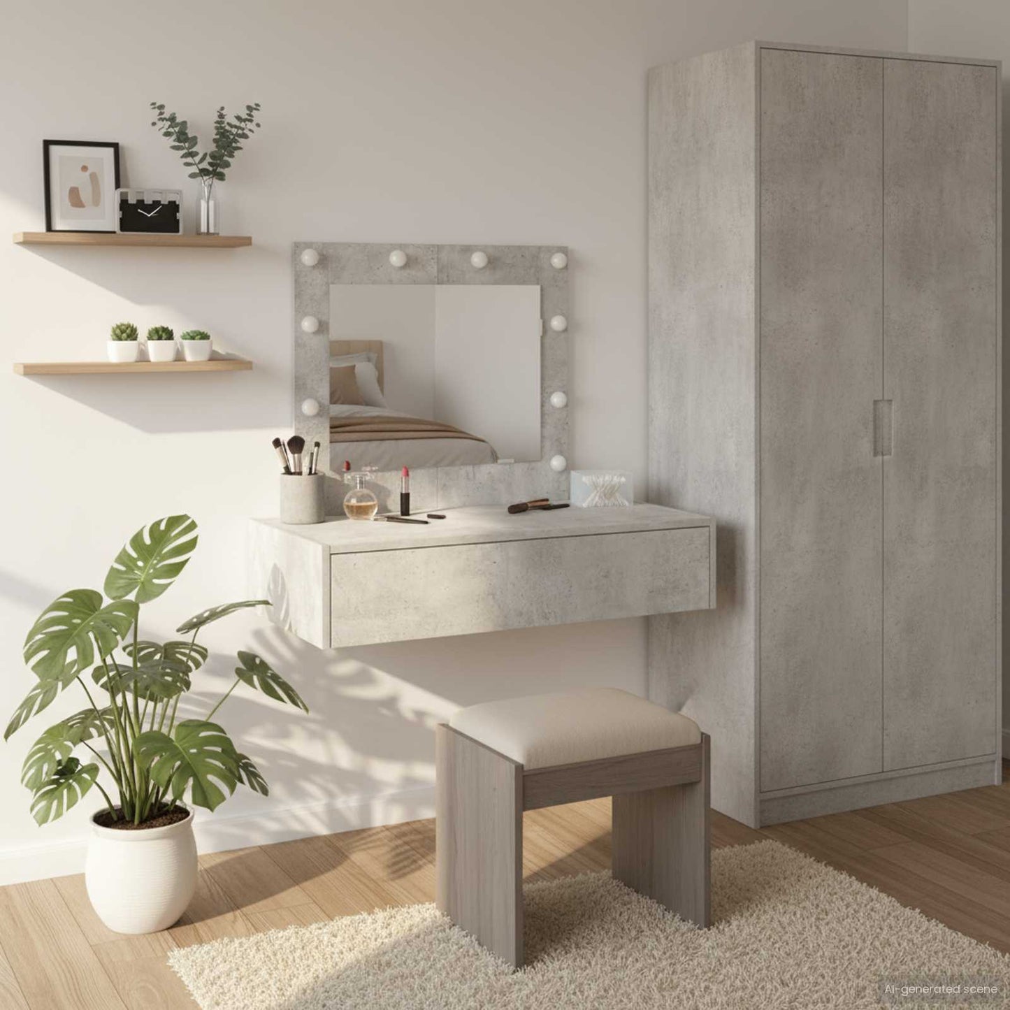 Tavolo da Trucco Grigio 83 x 40 x 70 cm Legno multistrato