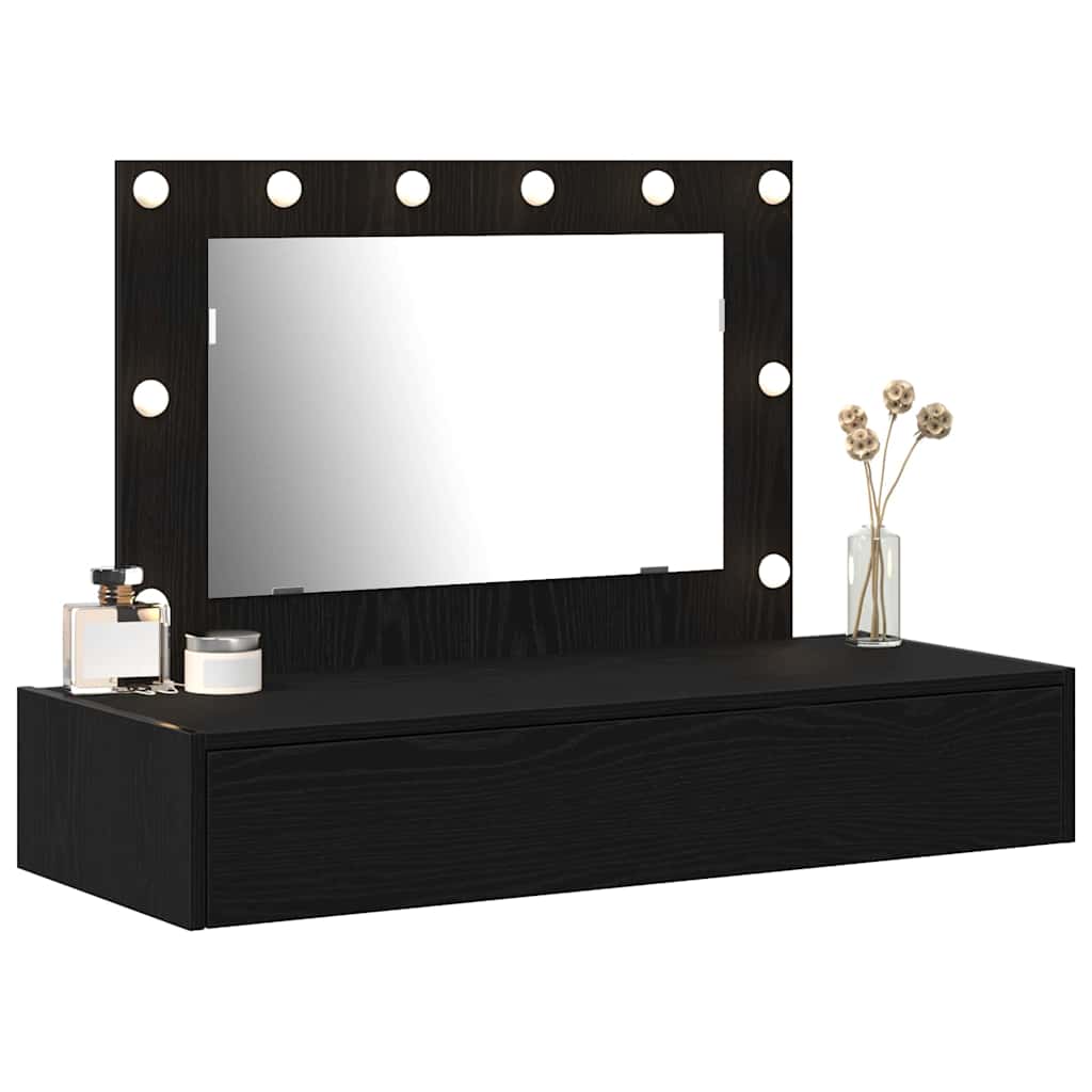 Tavolo da Trucco Nero 100 x 40 x 70 cm Legno multistrato