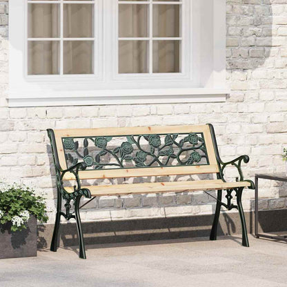 Panchina da giardino con cuscino Marrone 116 x 54 x 73 cm legno