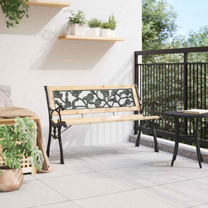 Panchina da giardino con cuscino Marrone 116 x 54 x 73 cm legno